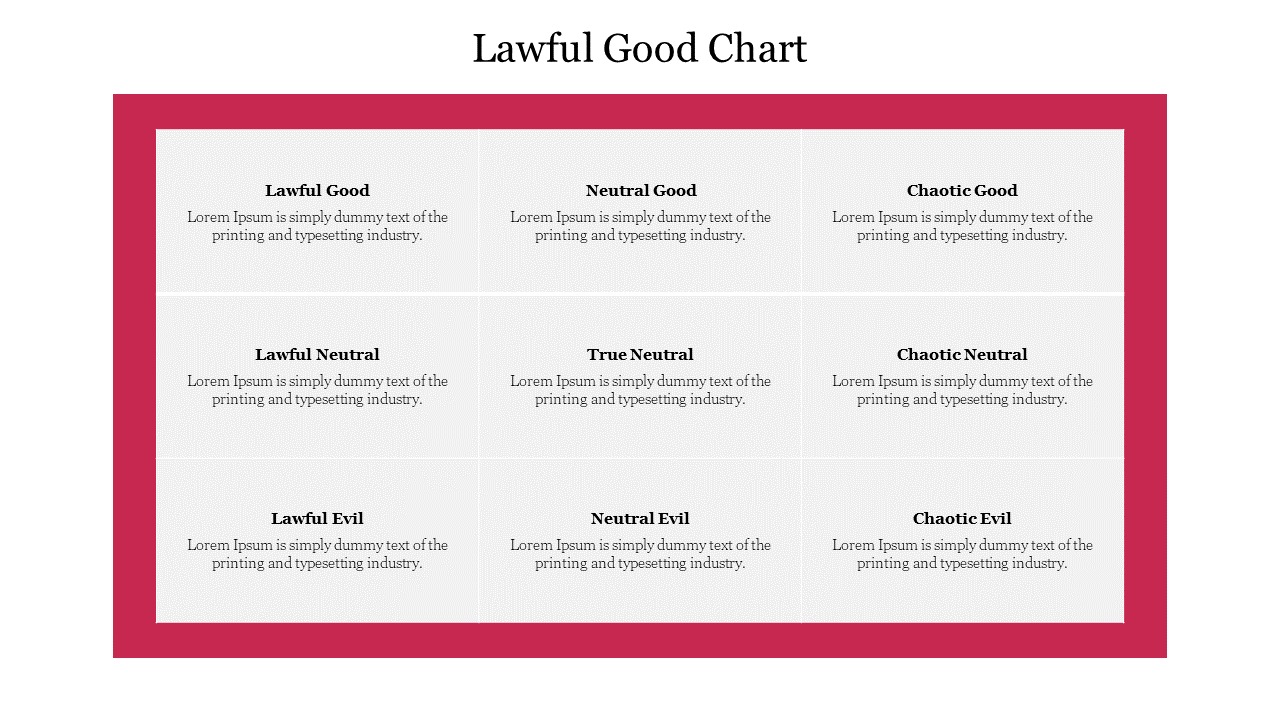 Lawful Good Chart PowerPoint Template and Google Slides